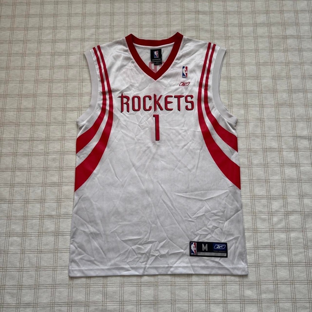 Vintage 2005 Reebok NBA Houston Rockets Tracy McGrady 1 Jersey White Men's M